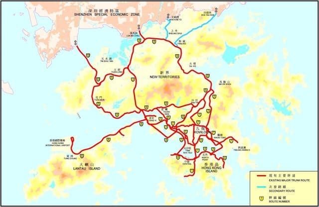 Hong Kong roads map