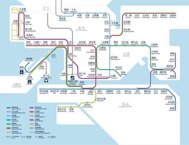 Hong Kong subway station map