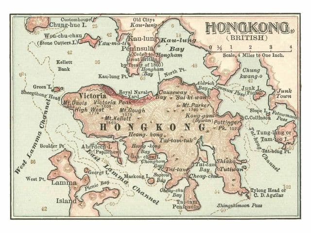 Hong Kong antique map